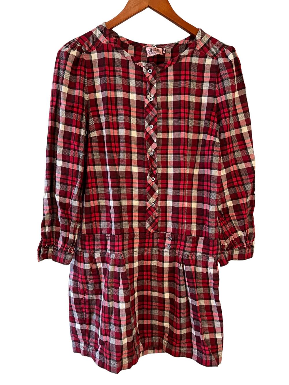 Y2K Juicy Couture drop waist plaid flannel dress